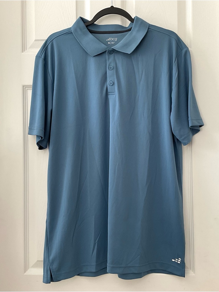 New - Bcg Blue Performance Polo Shirt